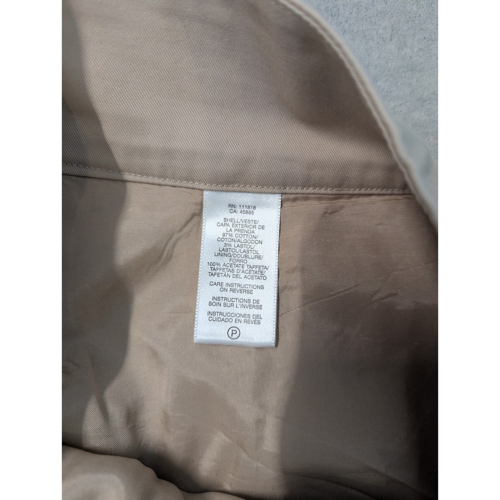 Michael Kors Khaki Beige Cotton Blend Pleated A-Line Skirt Size 14 MK Logo Zip - Picture 5 of 9